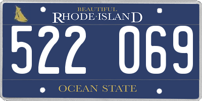 RI license plate 522069