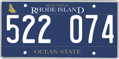 RI license plate 522074