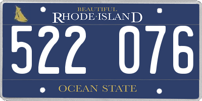 RI license plate 522076