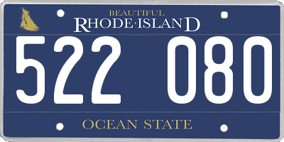RI license plate 522080