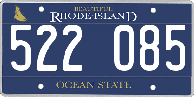 RI license plate 522085