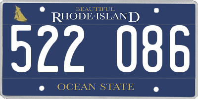 RI license plate 522086