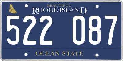RI license plate 522087