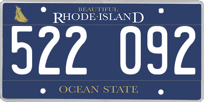 RI license plate 522092