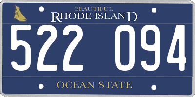 RI license plate 522094