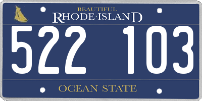 RI license plate 522103