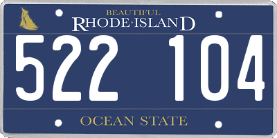 RI license plate 522104