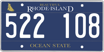 RI license plate 522108