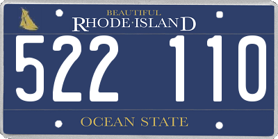RI license plate 522110
