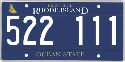 RI license plate 522111