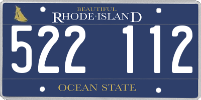 RI license plate 522112