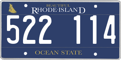 RI license plate 522114