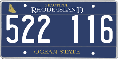 RI license plate 522116