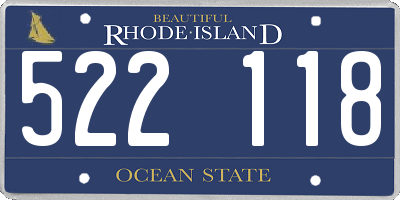 RI license plate 522118