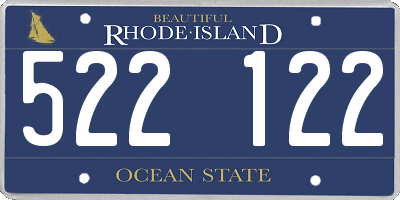 RI license plate 522122