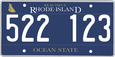 RI license plate 522123