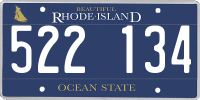 RI license plate 522134