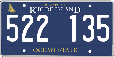 RI license plate 522135