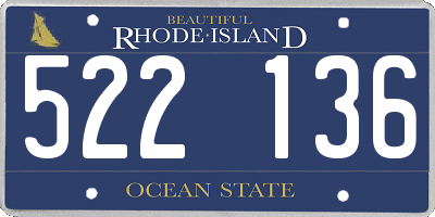 RI license plate 522136