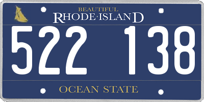 RI license plate 522138