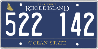 RI license plate 522142