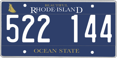 RI license plate 522144