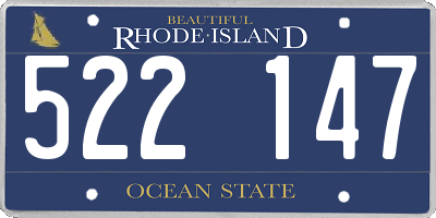 RI license plate 522147