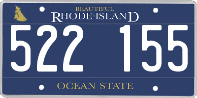 RI license plate 522155