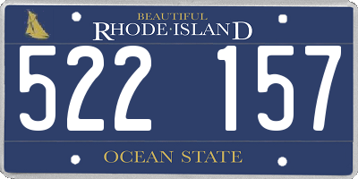RI license plate 522157