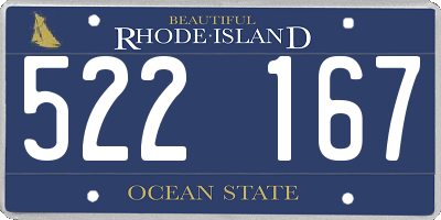 RI license plate 522167