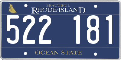 RI license plate 522181
