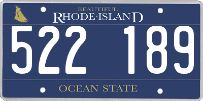 RI license plate 522189