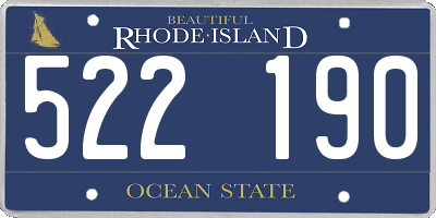 RI license plate 522190