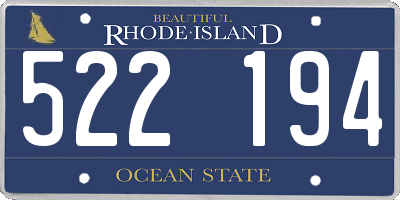 RI license plate 522194