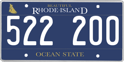 RI license plate 522200