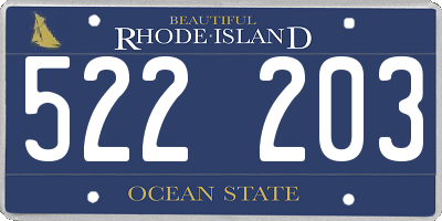 RI license plate 522203