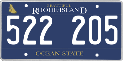 RI license plate 522205
