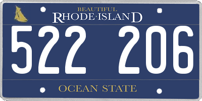RI license plate 522206