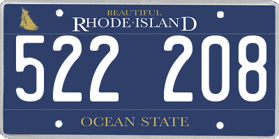 RI license plate 522208