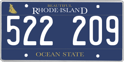 RI license plate 522209
