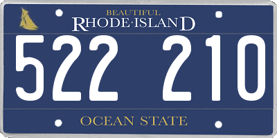 RI license plate 522210