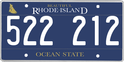 RI license plate 522212