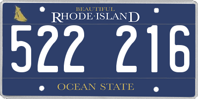 RI license plate 522216