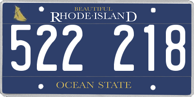 RI license plate 522218