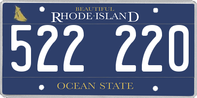 RI license plate 522220