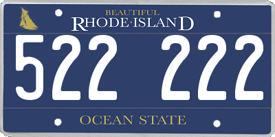 RI license plate 522222
