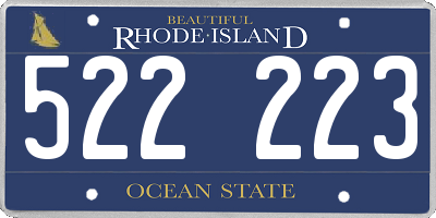 RI license plate 522223