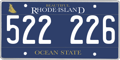 RI license plate 522226