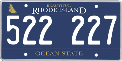 RI license plate 522227
