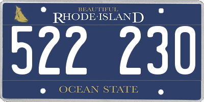 RI license plate 522230